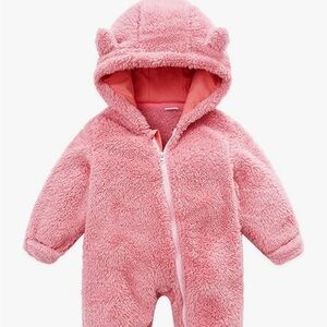 Adorable Pink Fleece Kids Footie